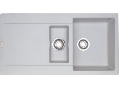 Chiuveta bucatarie Franke Maris MRG 651 reversibila, 970x500mm, tehnologie Sanitized, fragranite, Bianco