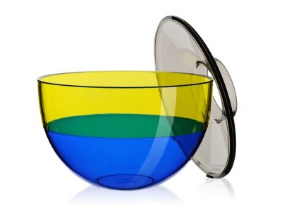 Vaza Kartell Shibuya design Christophe Pillet, gri-galben-albastru