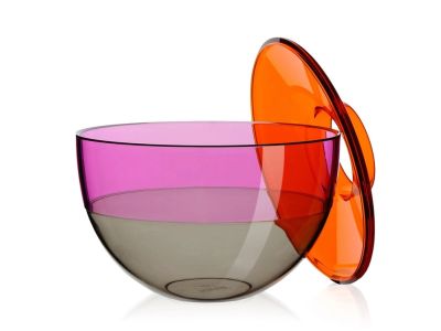 Vaza Kartell Shibuya design Christophe Pillet, gri-fumuriu-albastru