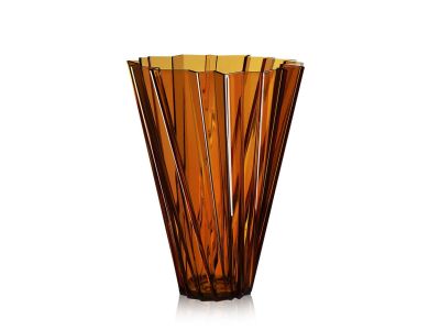Vaza Kartell Shanghai design Mario Bellini, h44cm, chihlimbar transparent