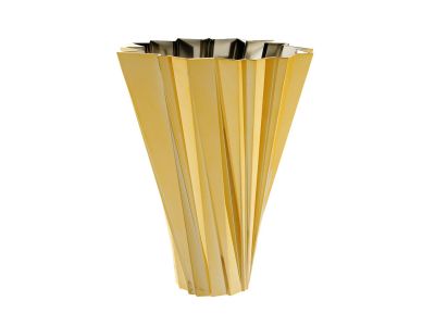 Vaza Kartell Shanghai design Mario Bellini, h44cm, auriu metalizat