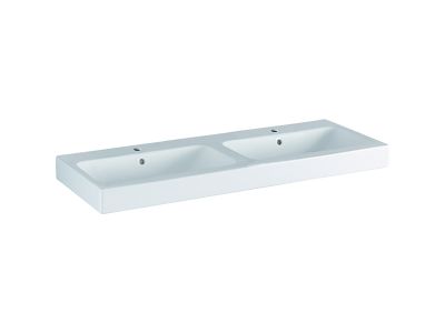Lavoar dublu Geberit iCon 120x48.5cm, montare pe mobilier, alb