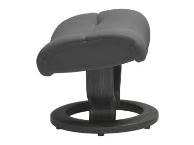 Taburet Stressless Sunrise M Classic, baza Grey stain, tapiterie piele Batick Grey