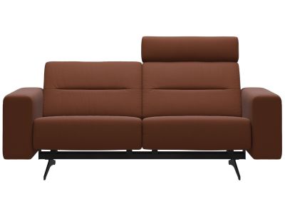 Canapea cu 2 locuri Stressless Stella, 1 tetiera, brate joase S1, picioare negru mat, tapiterie piele Paloma Cooper