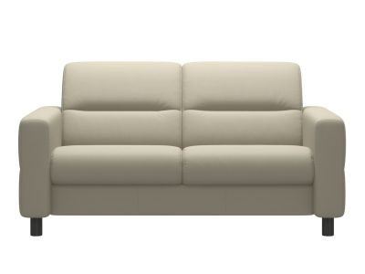 Canapea cu 2 locuri Stressless Fiona, 165cm, picioare lemn Grey stain, tapiterie piele Paloma Light Grey