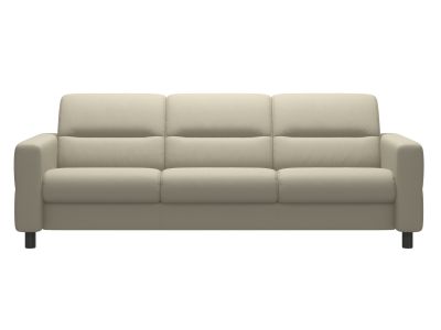 Canapea cu 3 locuri Stressless Fiona, 230cm, picioare lemn Grey stain, tapiterie piele Paloma Light Grey