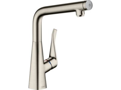 Baterie bucatarie Hansgrohe Metris Select M71 320, finisaj inox optic