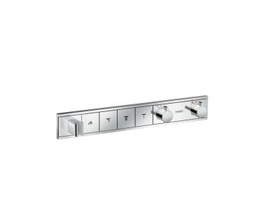 Baterie cada - dus termostatata Hansgrohe RainSelect cu 4 functii si agatatoare dus, montaj incastrat, necesita corp ingropat, crom