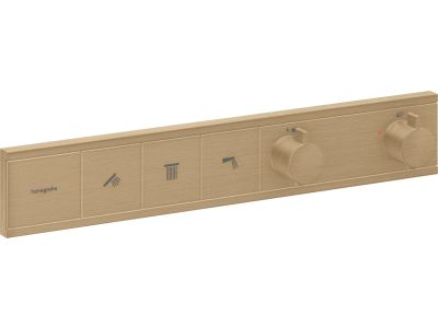 Baterie cada - dus termostatata Hansgrohe RainSelect cu 3 functii, montaj incastrat, necesita corp ingropat, bronz periat
