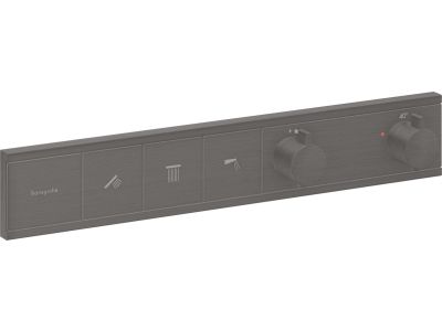 Baterie cada - dus termostatata Hansgrohe RainSelect cu 3 functii, montaj incastrat, necesita corp ingropat, negru periat