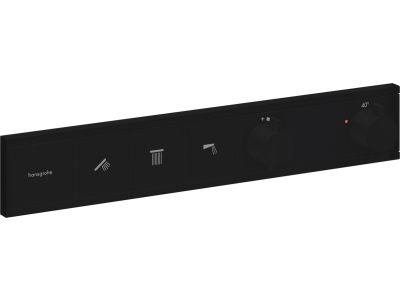 Baterie cada - dus termostatata Hansgrohe RainSelect cu 3 functii, montaj incastrat, necesita corp ingropat, negru mat