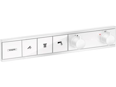 Baterie cada - dus termostatata Hansgrohe RainSelect cu 3 functii, montaj incastrat, necesita corp ingropat, alb mat