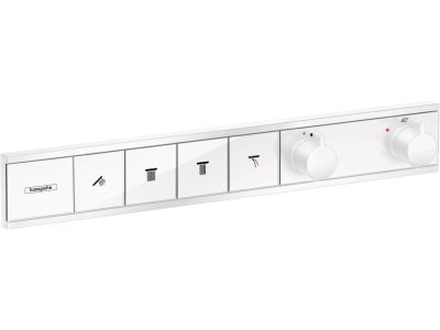 Baterie cada - dus termostatata Hansgrohe RainSelect cu 4 functii, montaj incastrat, necesita corp ingropat, alb mat