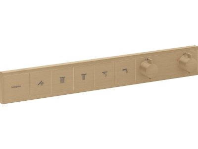 Baterie cada - dus termostatata Hansgrohe RainSelect cu 5 functii, montaj incastrat, necesita corp ingropat, bronz periat
