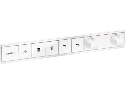 Baterie cada - dus termostatata Hansgrohe RainSelect cu 5 functii, montaj incastrat, necesita corp ingropat, alb mat