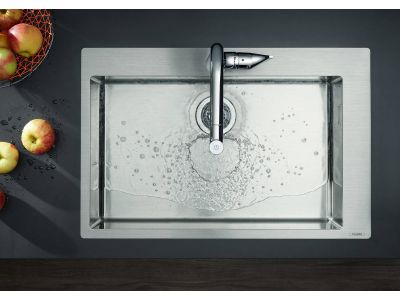 Chiuveta bucatarie Hansgrohe S711-F660 cu 1 cuva, 760x500mm, inox