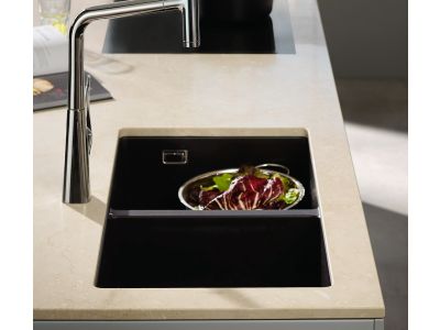 Chiuveta bucatarie Hansgrohe S510-U770 SilicaTec 370/370, cu 2 cuve, 45x82x19cm, cu doua cuve, montare sub blat, stone grey