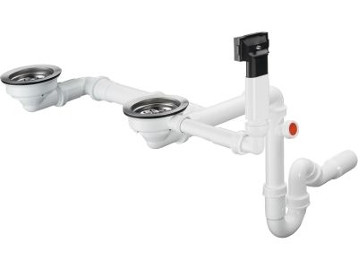 Sifon Hansgrohe D17-10 pentru chiuveta granit cu doua cuve