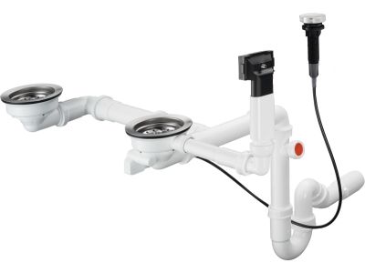 Sifon automat Hansgrohe D17-11 pentru chiuveta granit cu doua cuve
