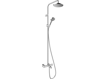 Coloana de dus Hansgrohe Vernis Blend 200, 1 jet cu baterie de cada termostatata, crom