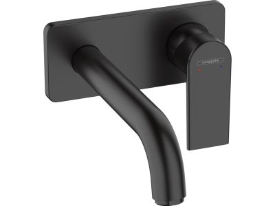 Baterie lavoar Hansgrohe Vernis Shape cu pipa 205mm, montaj incastrat, necesita corp ingropat, negru mat