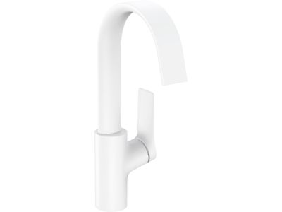 Baterie lavoar Hansgrohe Vivenis 210 cu pipa rotativa, ventil pop-up, alb mat
