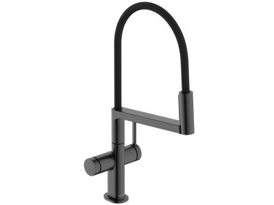 Baterie bucatarie Hansgrohe Talis Select M54 PowderSpray 3jet, Semi-Pro, negru periat