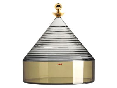 Bol cu capac Kartell Trullo design Fabio Novembre, d25cm, h27cm, gri-verde