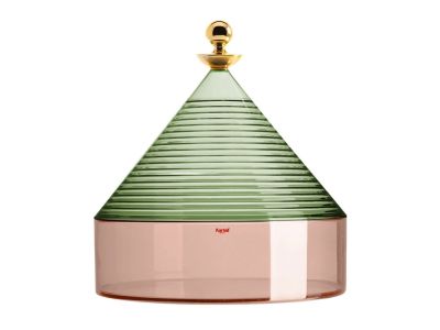 Bol cu capac Kartell Trullo design Fabio Novembre, d25cm, h27cm, verde-roz