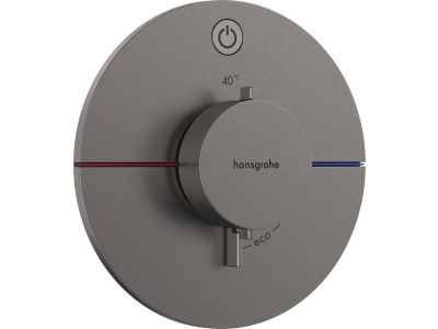 Baterie dus termostatata Hansgrohe ShowerSelect Comfort S On/Off cu montaj incastrat, necesita corp ingropat, negru periat