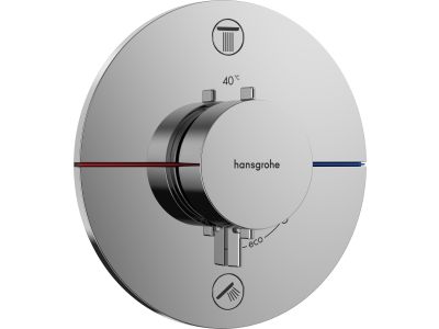 Baterie cada - dus termostatata Hansgrohe ShowerSelect Comfort S cu 2 functii, montaj incastrat, necesita corp ingropat, crom
