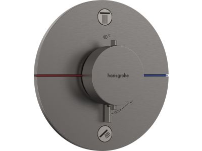 Baterie cada - dus termostatata Hansgrohe ShowerSelect Comfort S cu 2 functii, montaj incastrat, necesita corp ingropat, negru periat