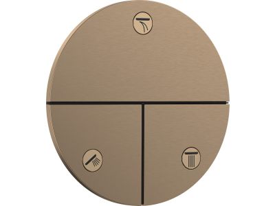 Divertor Hansgrohe ShowerSelect Comfort S cu 3 functii cu montaj incastrat, necesita corp ingropat, bronz periat