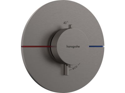 Baterie dus termostatata Hansgrohe ShowerSelect Comfort S cu montaj incastrat, necesita corp ingropat, negru periat