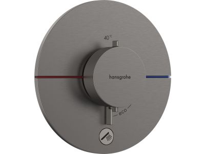 Baterie dus termostatata Hansgrohe ShowerSelect Comfort S cu montaj incastrat, necesita corp ingropat, negru periat