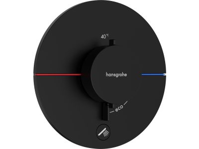 Baterie cada - dus termostatata Hansgrohe ShowerSelect Comfort S cu montaj incastrat, necesita corp ingropat, negru mat