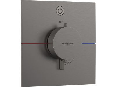 Baterie dus termostatata Hansgrohe ShowerSelect Comfort E On/Off cu montaj incastrat, necesita corp ingropat, negru periat