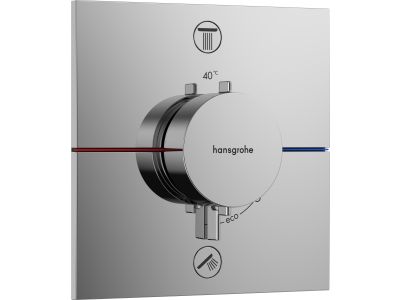 Baterie cada - dus termostatata Hansgrohe ShowerSelect Comfort E cu 2 functii, montaj incastrat, necesita corp ingropat, crom