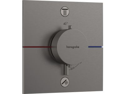Baterie cada - dus termostatata Hansgrohe ShowerSelect Comfort E cu 2 functii, montaj incastrat, necesita corp ingropat, negru periat