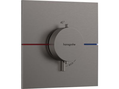Baterie dus termostatata Hansgrohe ShowerSelect Comfort E cu montaj incastrat, necesita corp ingropat, negru periat