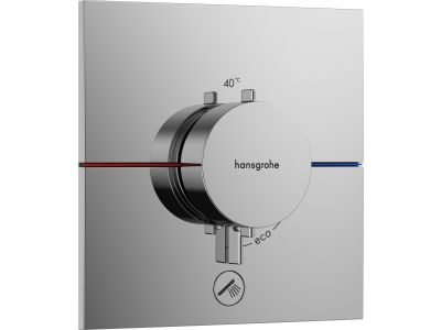 Baterie dus termostatata Hansgrohe ShowerSelect Comfort E cu montaj incastrat, necesita corp ingropat, crom
