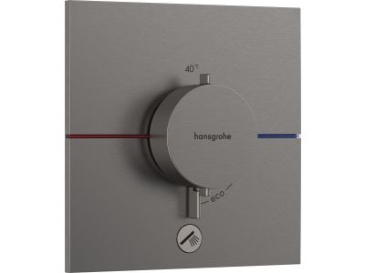 Baterie dus termostatata Hansgrohe ShowerSelect Comfort E cu montaj incastrat, necesita corp ingropat, negru periat