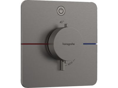 Baterie dus termostatata Hansgrohe ShowerSelect Comfort Q On/Off cu montaj incastrat, necesita corp ingropat, negru periat