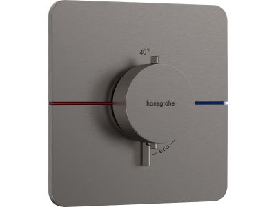 Baterie dus termostatata Hansgrohe ShowerSelect Comfort Q cu montaj incastrat, necesita corp ingropat, negru periat