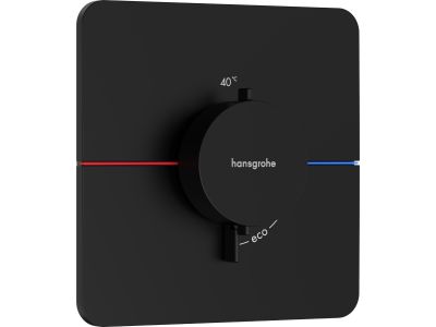 Baterie dus termostatata Hansgrohe ShowerSelect Comfort Q cu montaj incastrat, necesita corp ingropat, negru mat