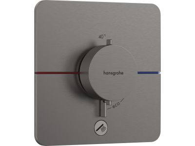 Baterie dus termostatata Hansgrohe ShowerSelect Comfort Q cu montaj incastrat, necesita corp ingropat, negru periat