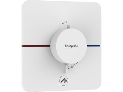 Baterie cada - dus termostatata Hansgrohe ShowerSelect Comfort Q cu montaj incastrat, necesita corp ingropat, alb mat
