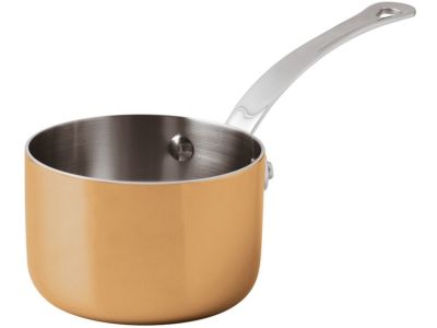 Cratita cu coada Paderno seria 15600 mini, 10cm, h6.5cm, inox - cupru