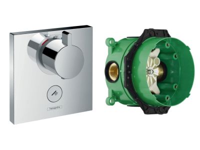 Baterie dus termostatata Hansgrohe ShowerSelect cu montaj incastrat, include corp ingropat EXPUS