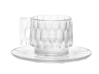 Ceasca si farfuriuta Kartell Jellies Family, design Patricia Urquiola, transparent